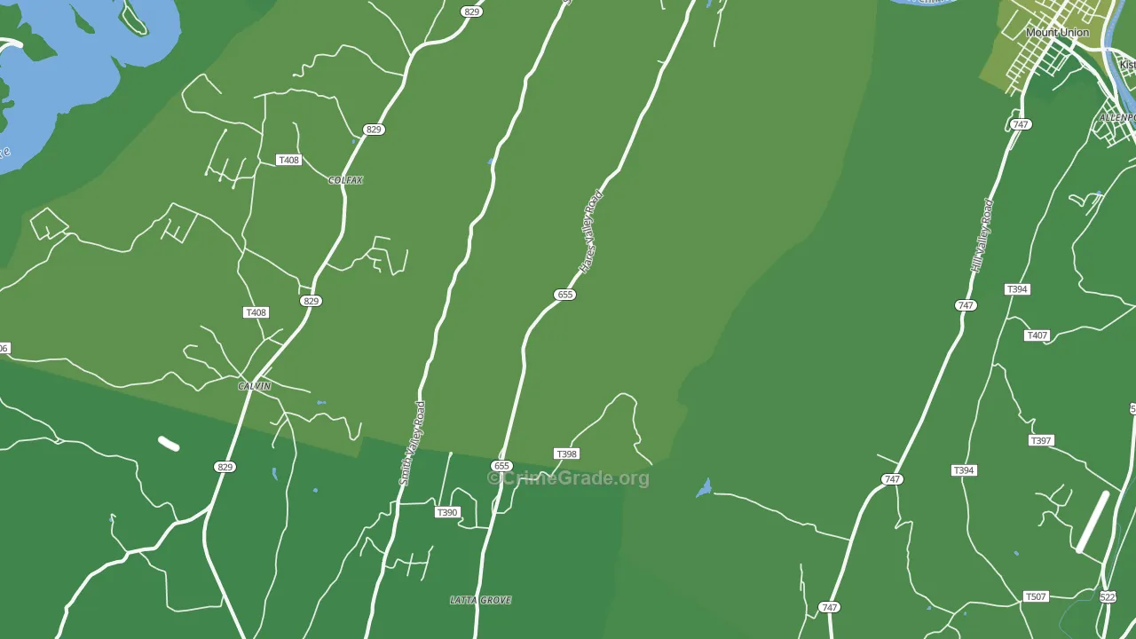 17052, PA Map of Vehicle Theft Rates