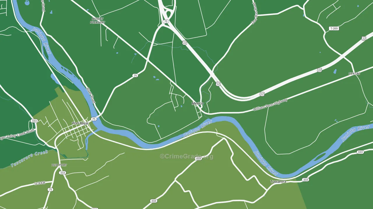 17056, PA Map of Vehicle Theft Rates