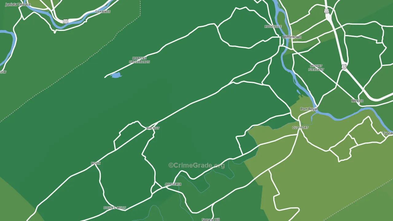 17058, PA Map of Vehicle Theft Rates
