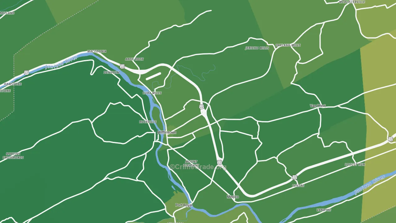 17059, PA Map of Vehicle Theft Rates
