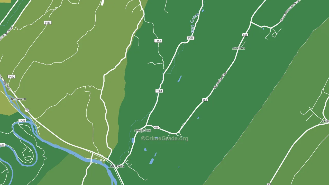 17060, PA Map of Vehicle Theft Rates