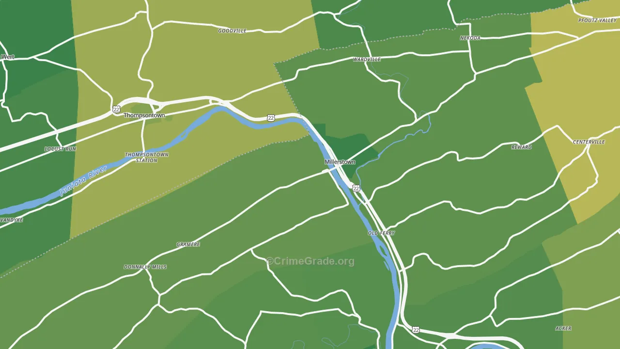 17062, PA Map of Vehicle Theft Rates