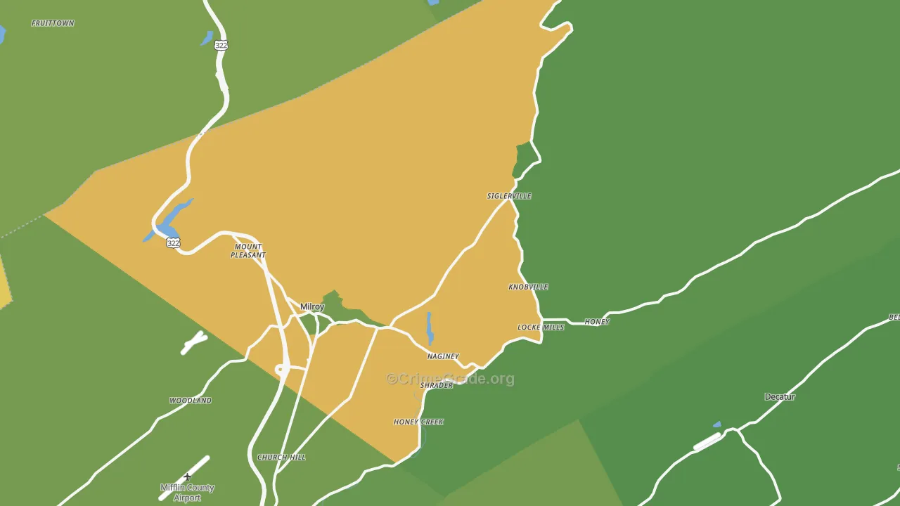 17063, PA Map of Vehicle Theft Rates