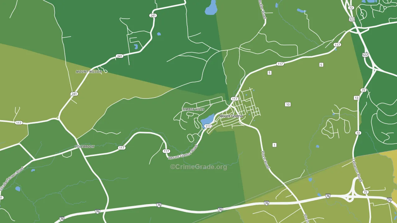 17064, PA Map of Vehicle Theft Rates