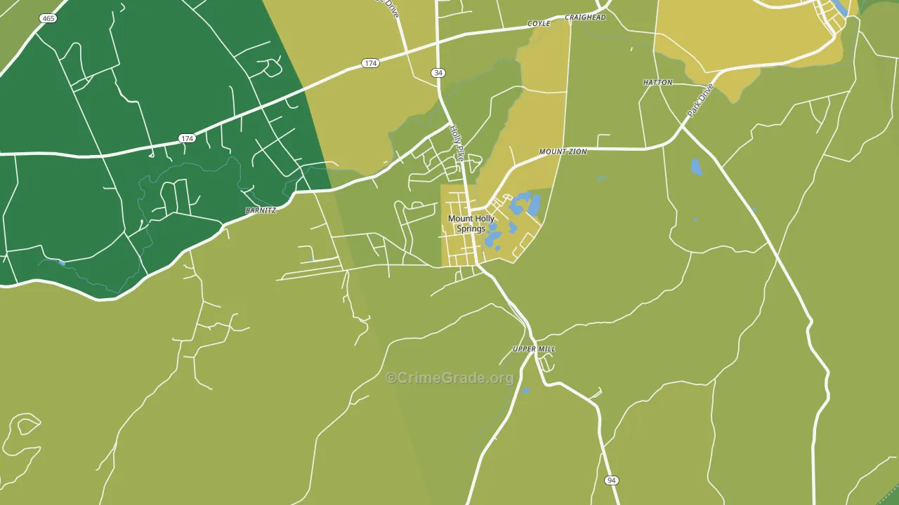 17065, PA Map of Vehicle Theft Rates