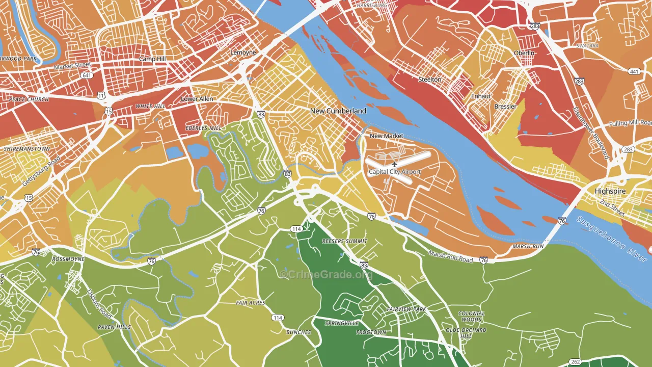 17070, PA Map of Vehicle Theft Rates