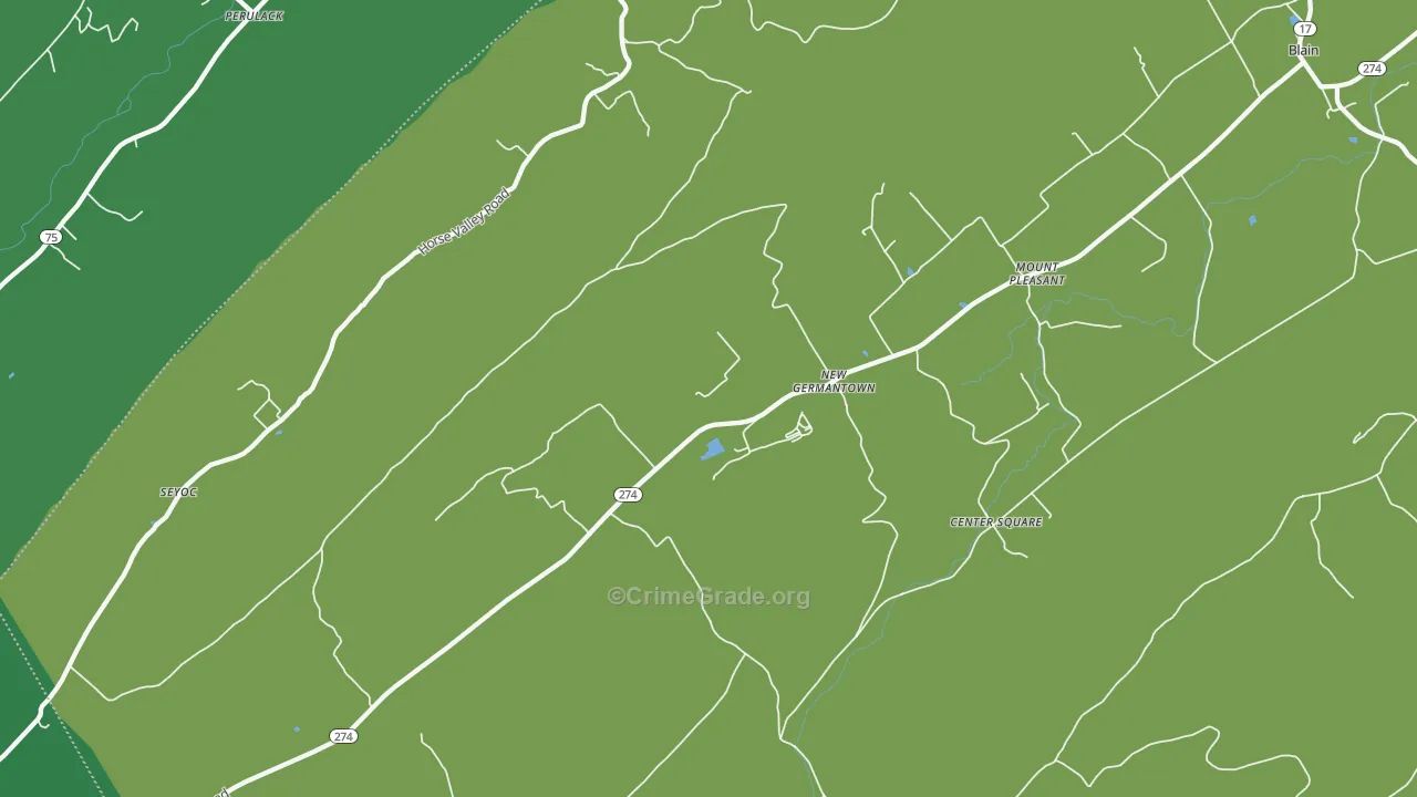 17071, PA Map of Vehicle Theft Rates