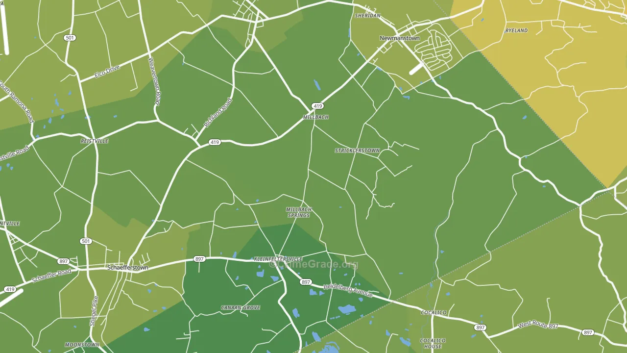 17073, PA Map of Vehicle Theft Rates