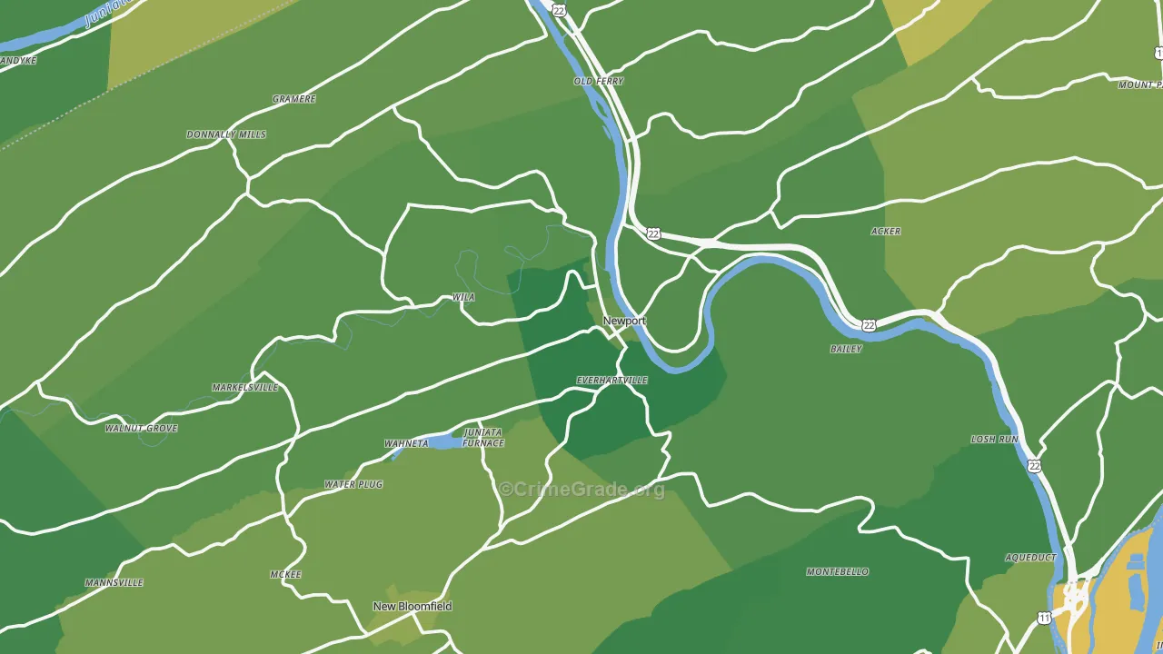 17074, PA Map of Vehicle Theft Rates