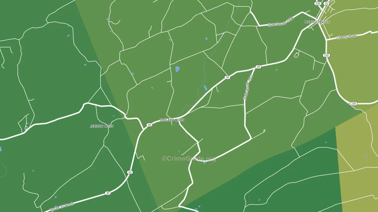 17076, PA Map of Vehicle Theft Rates