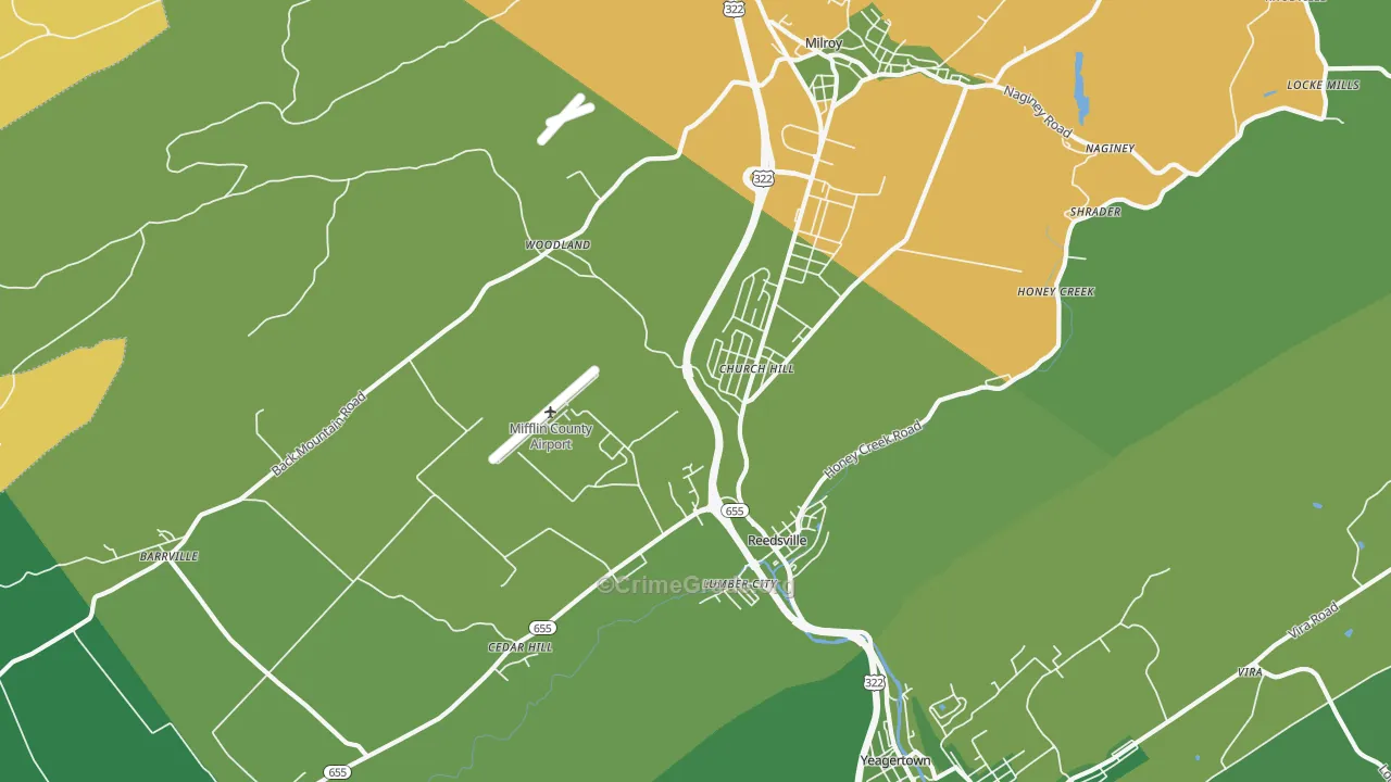 17084, PA Map of Vehicle Theft Rates
