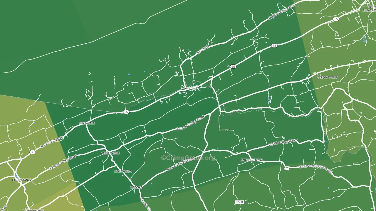 17086, PA Map of Vehicle Theft Rates