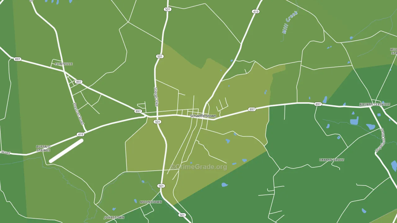 17088, PA Map of Vehicle Theft Rates