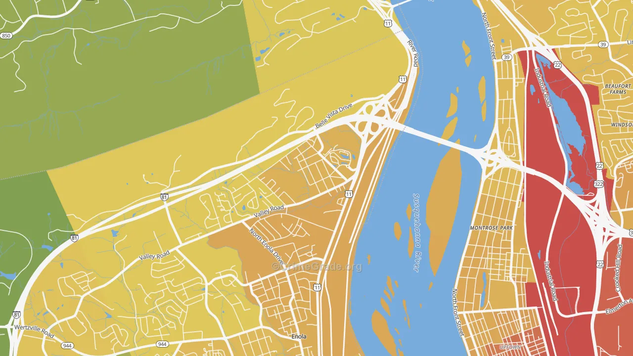 17093, PA Map of Vehicle Theft Rates