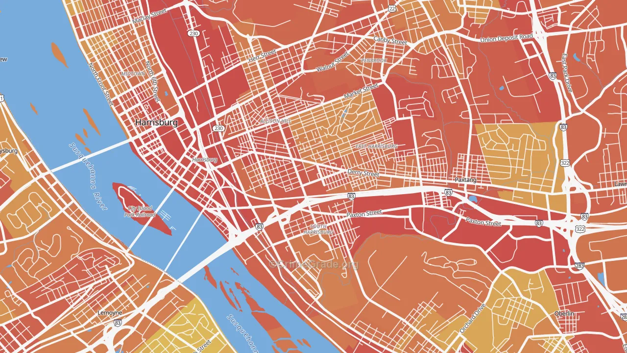 17104, PA Map of Vehicle Theft Rates
