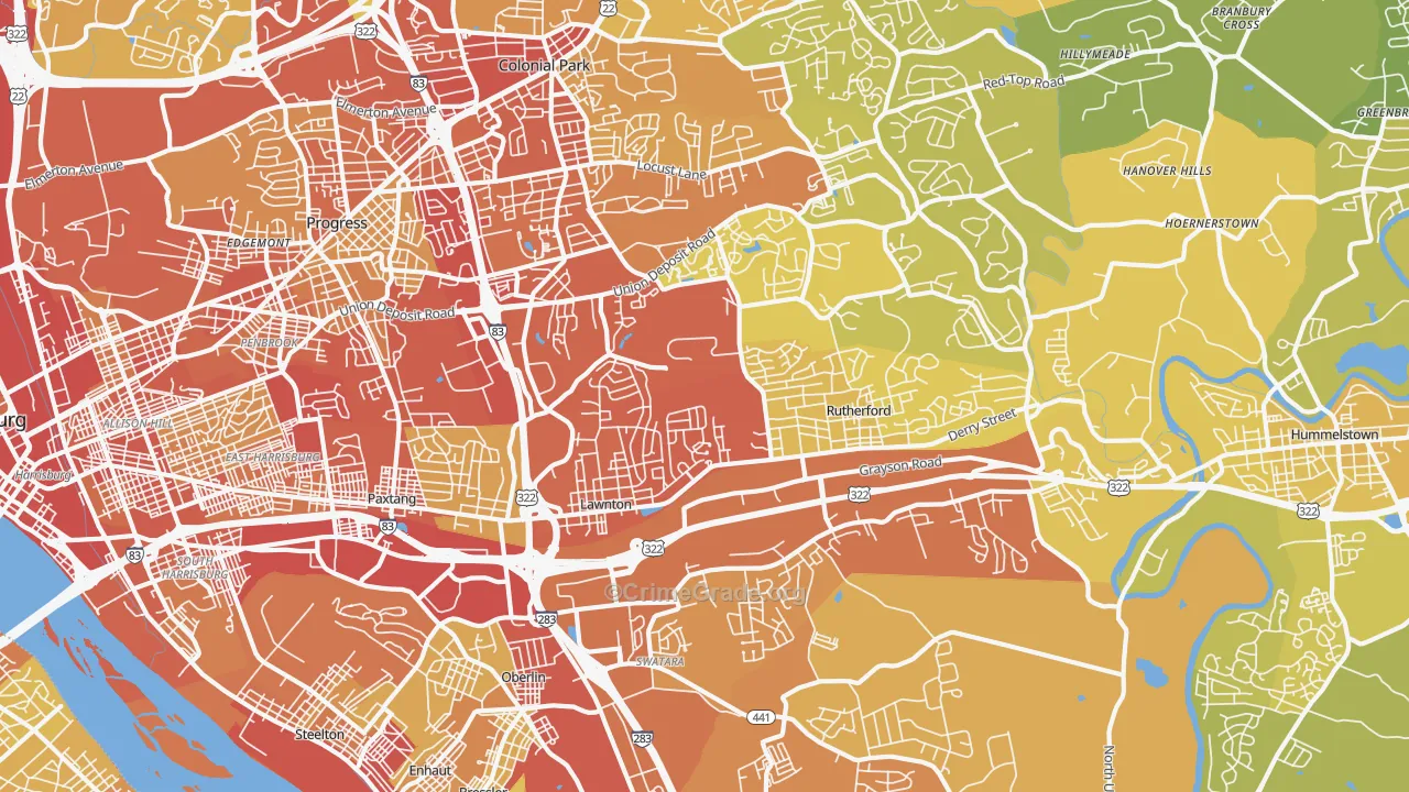 17111, PA Map of Vehicle Theft Rates