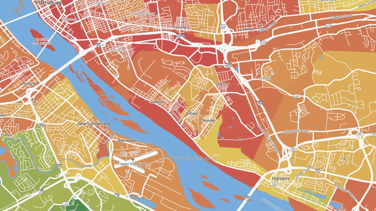 17113, PA Map of Vehicle Theft Rates