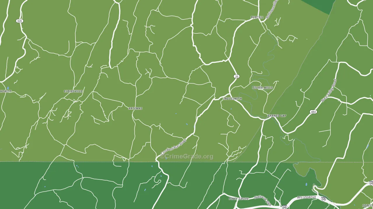 17211, PA Map of Vehicle Theft Rates