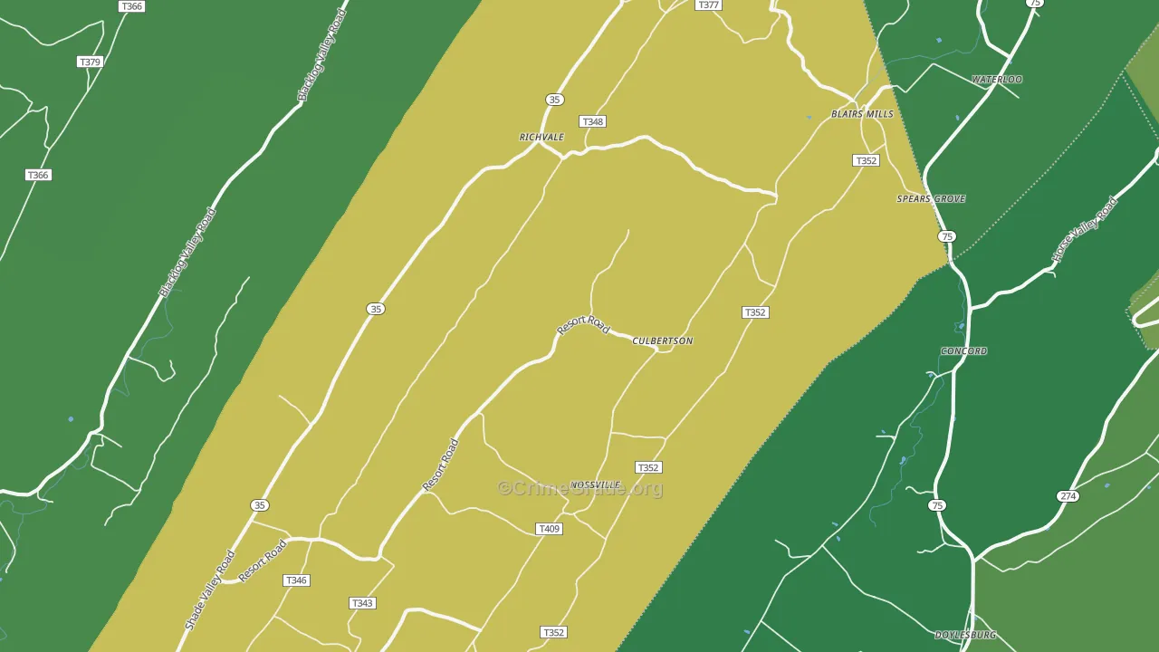 17213, PA Map of Vehicle Theft Rates