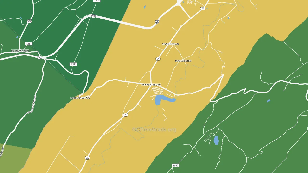 17221, PA Map of Vehicle Theft Rates