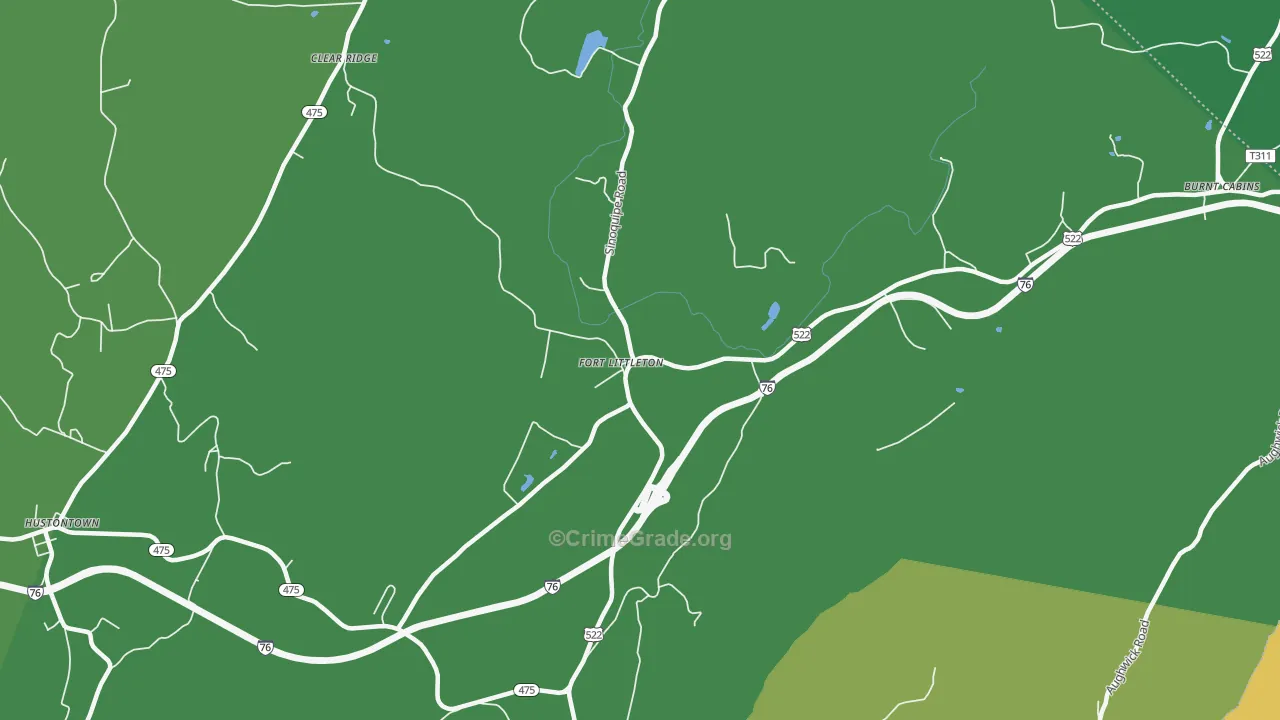 17223, PA Map of Vehicle Theft Rates