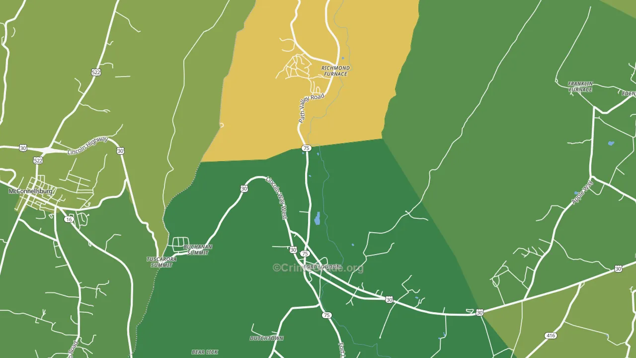17224, PA Map of Vehicle Theft Rates
