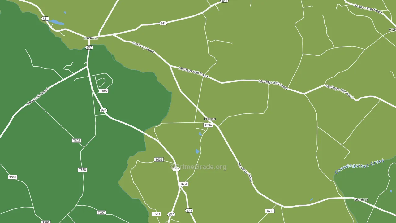 17232, PA Map of Vehicle Theft Rates