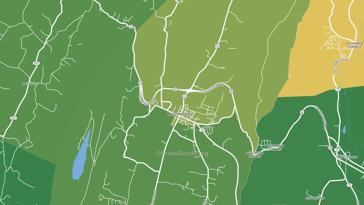 17233, PA Map of Vehicle Theft Rates