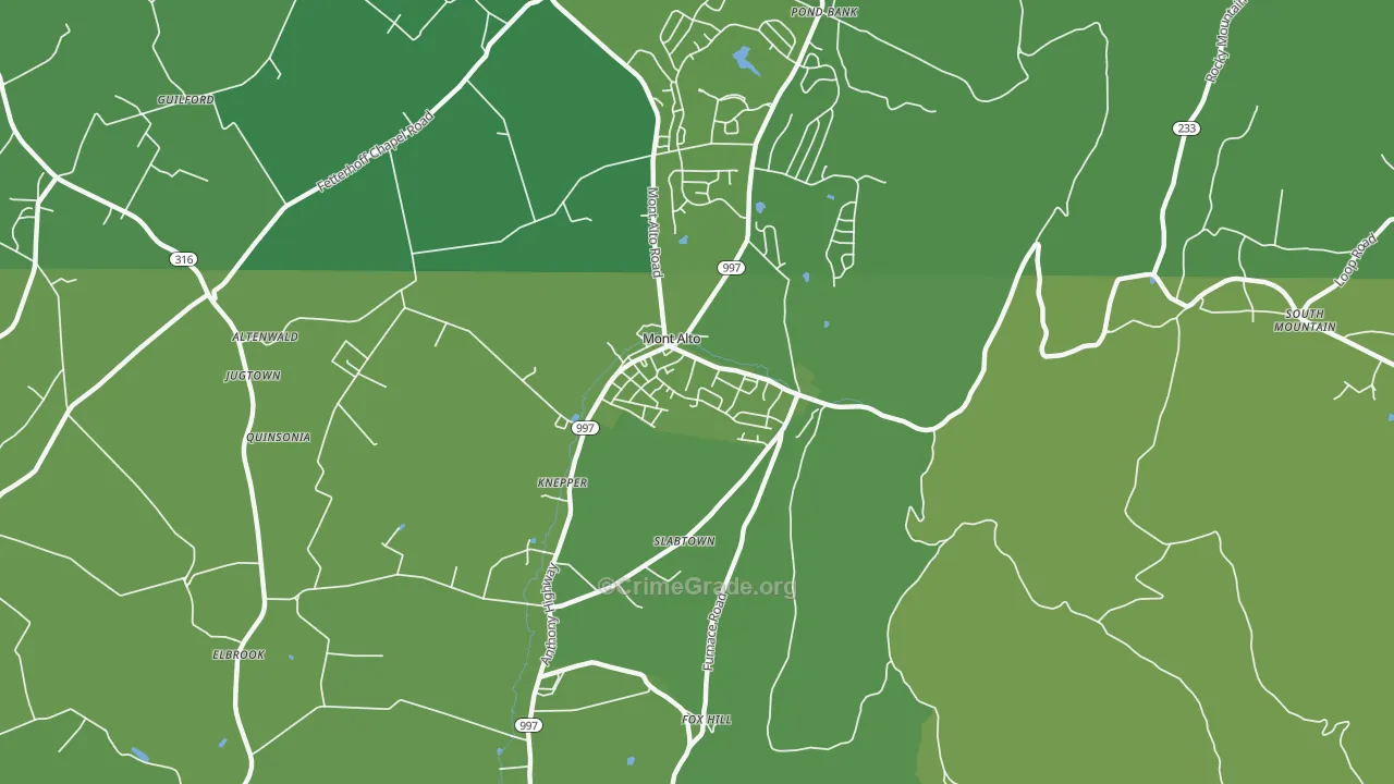 17237, PA Map of Vehicle Theft Rates