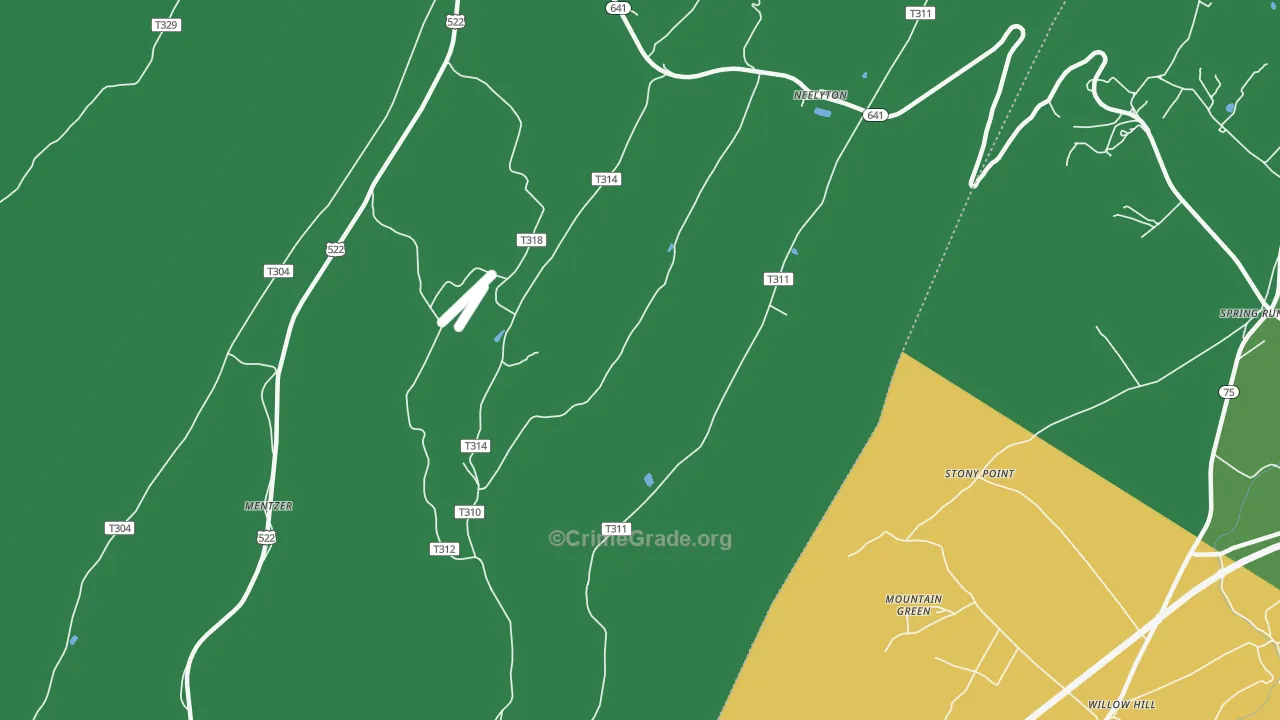 17239, PA Map of Vehicle Theft Rates