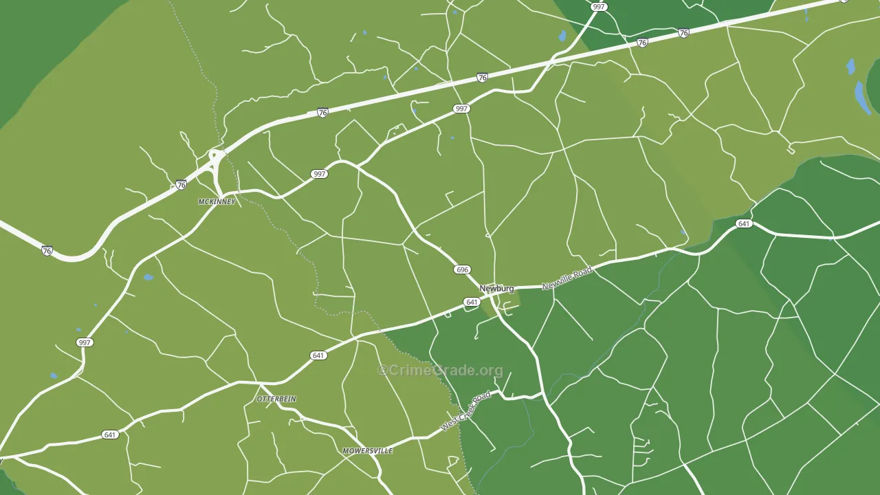 17240, PA Map of Vehicle Theft Rates
