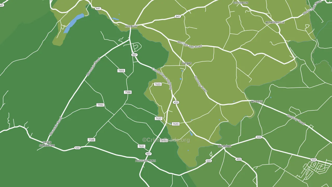 17244, PA Map of Vehicle Theft Rates