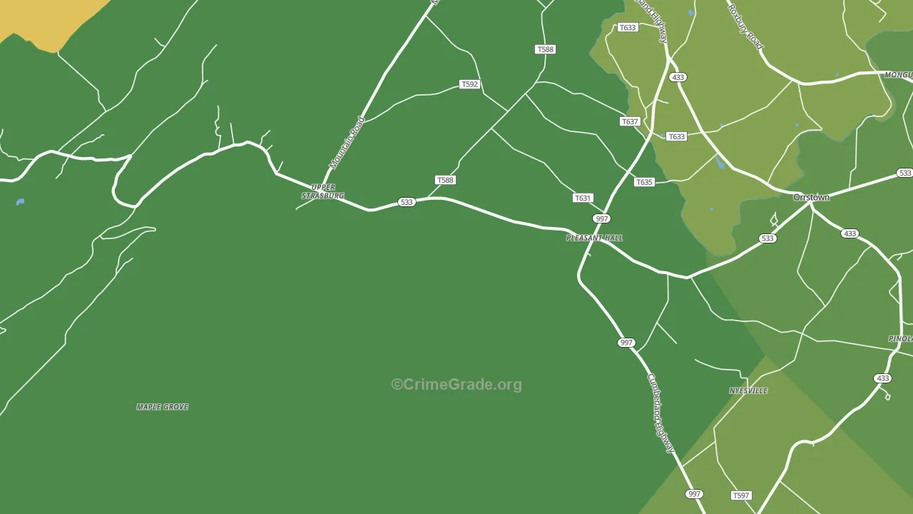 17246, PA Map of Vehicle Theft Rates