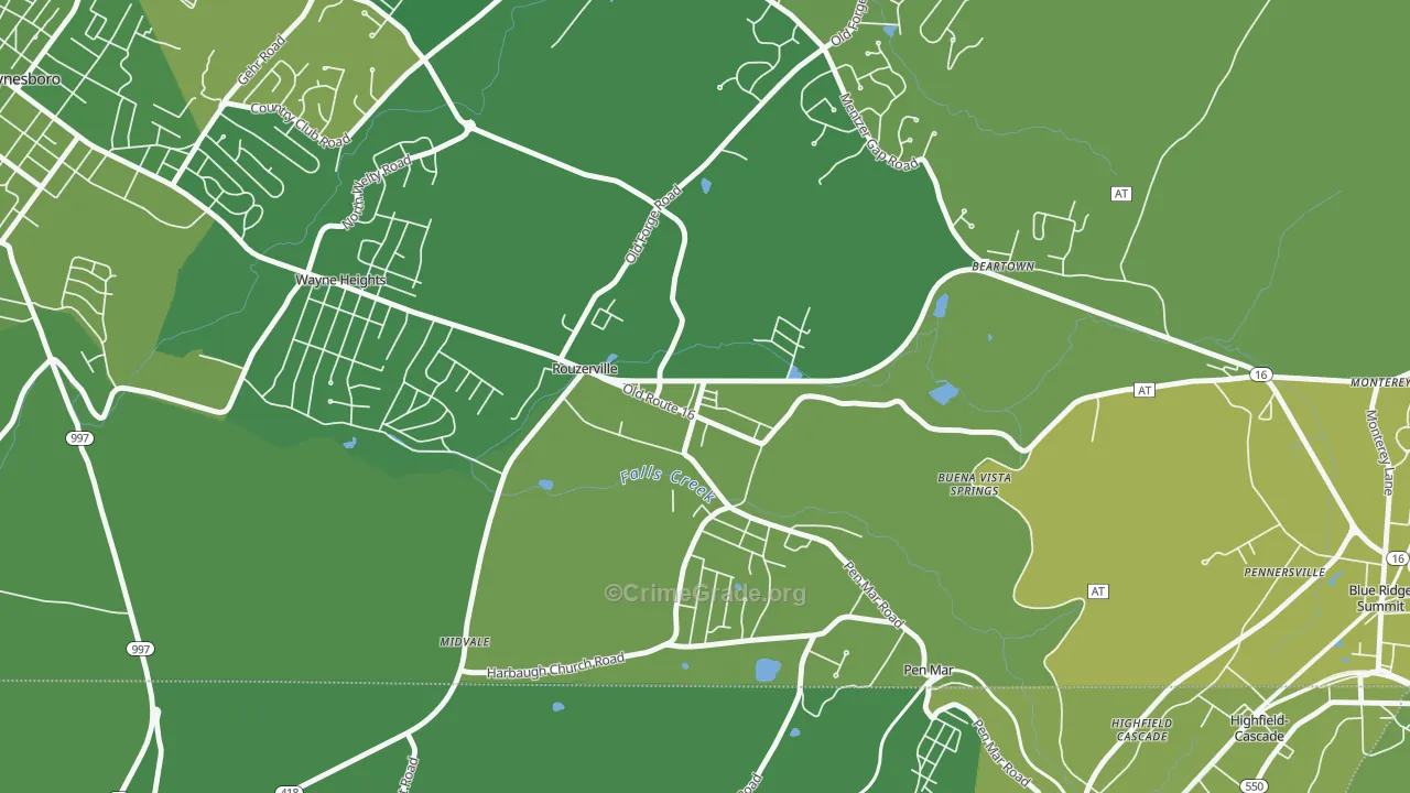 17250, PA Map of Vehicle Theft Rates