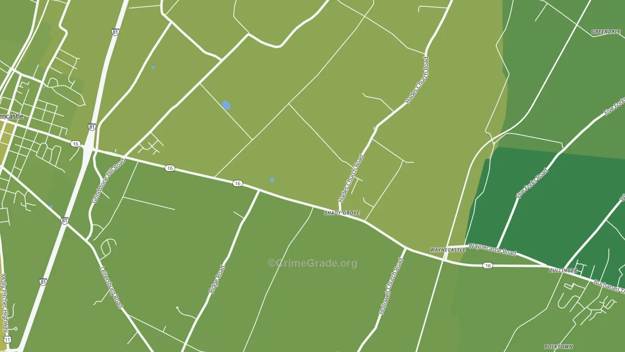 17256, PA Map of Vehicle Theft Rates