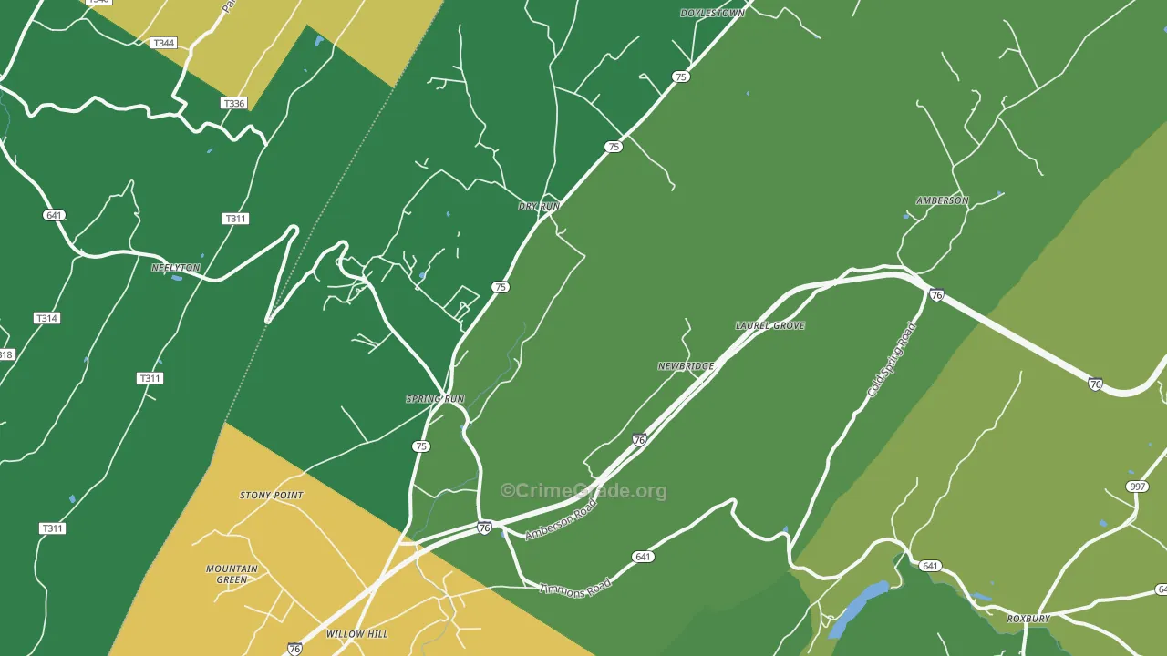 17262, PA Map of Vehicle Theft Rates