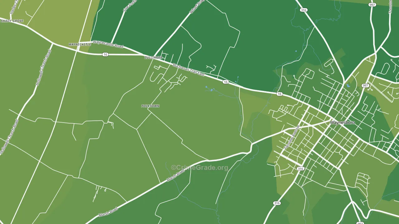 17272, PA Map of Vehicle Theft Rates