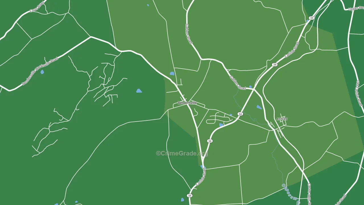 17306, PA Map of Vehicle Theft Rates