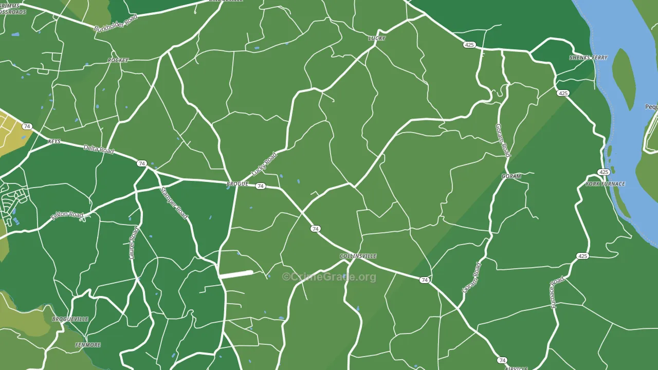 17309, PA Map of Vehicle Theft Rates