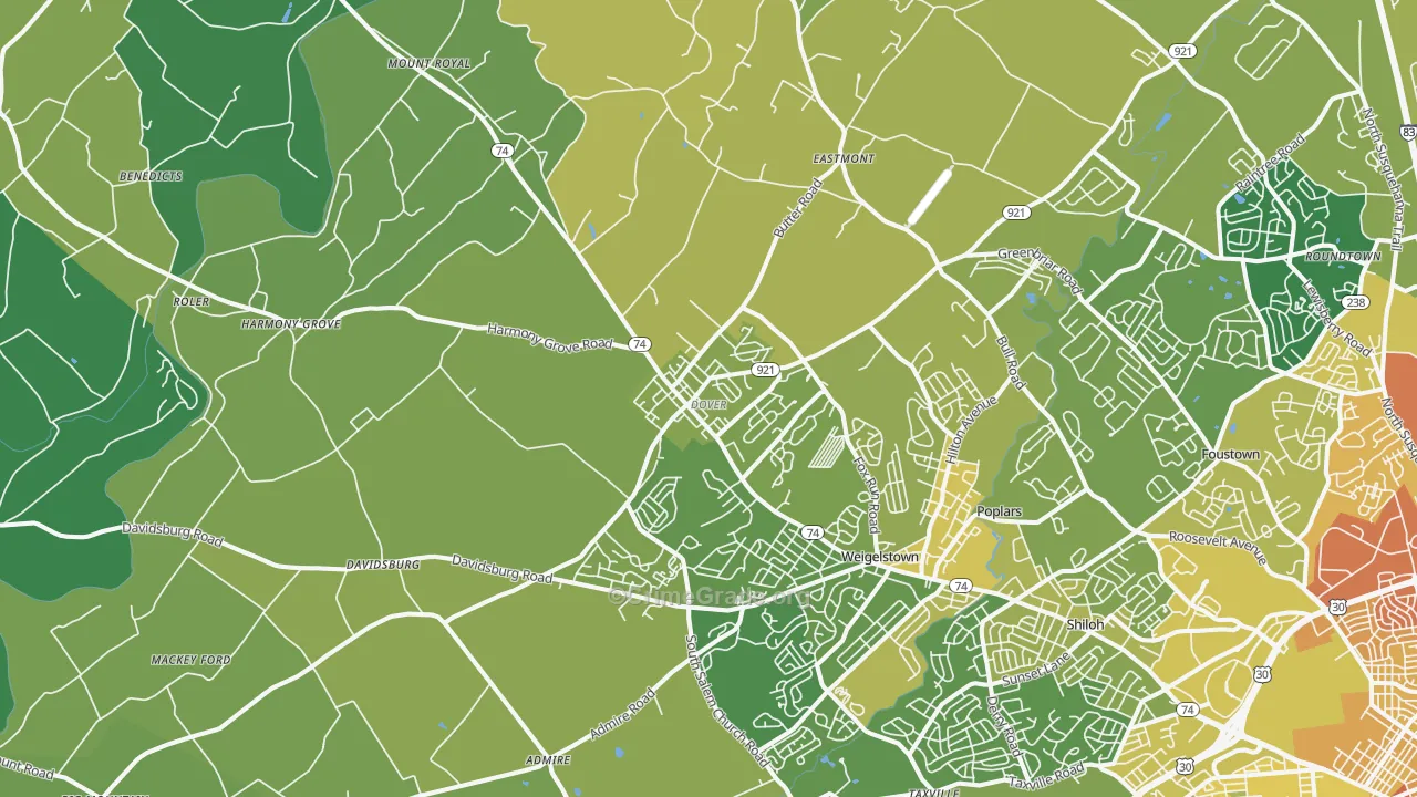 17315, PA Map of Vehicle Theft Rates