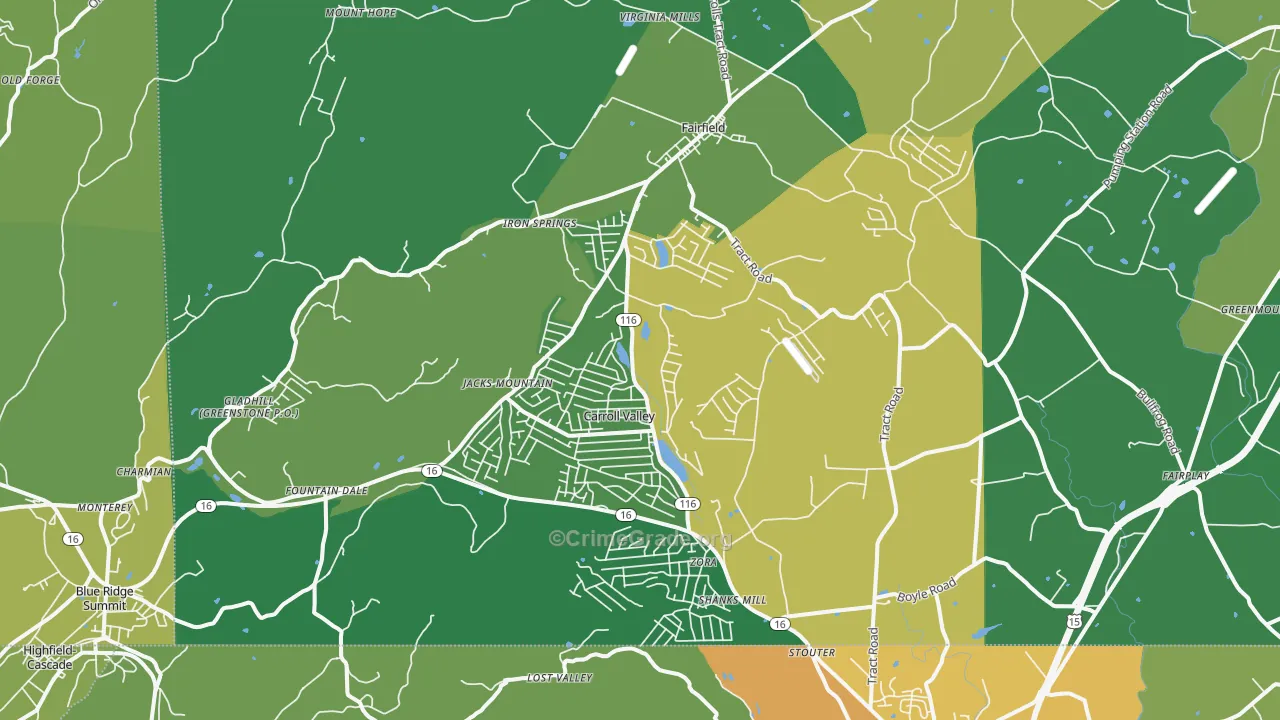 17320, PA Map of Vehicle Theft Rates