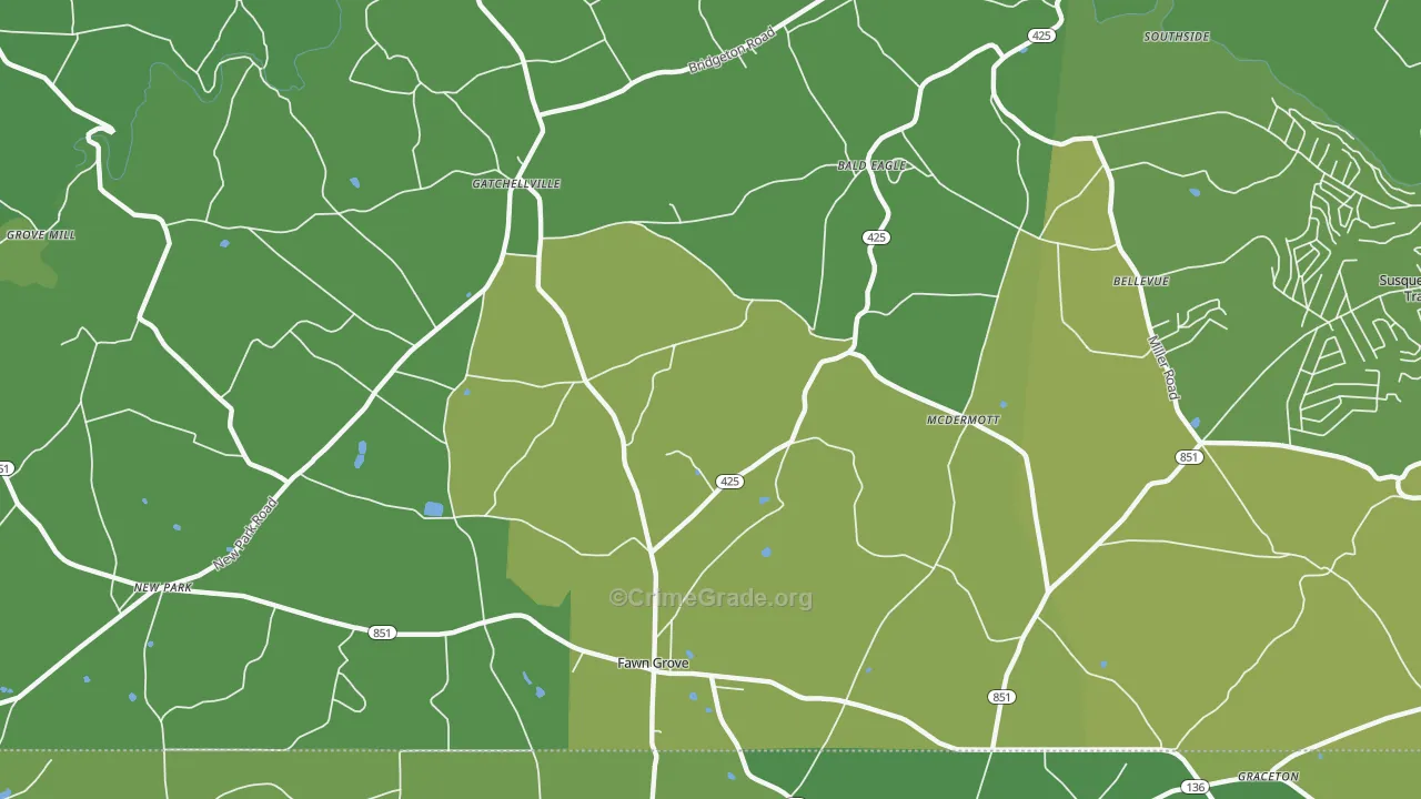 17321, PA Map of Vehicle Theft Rates