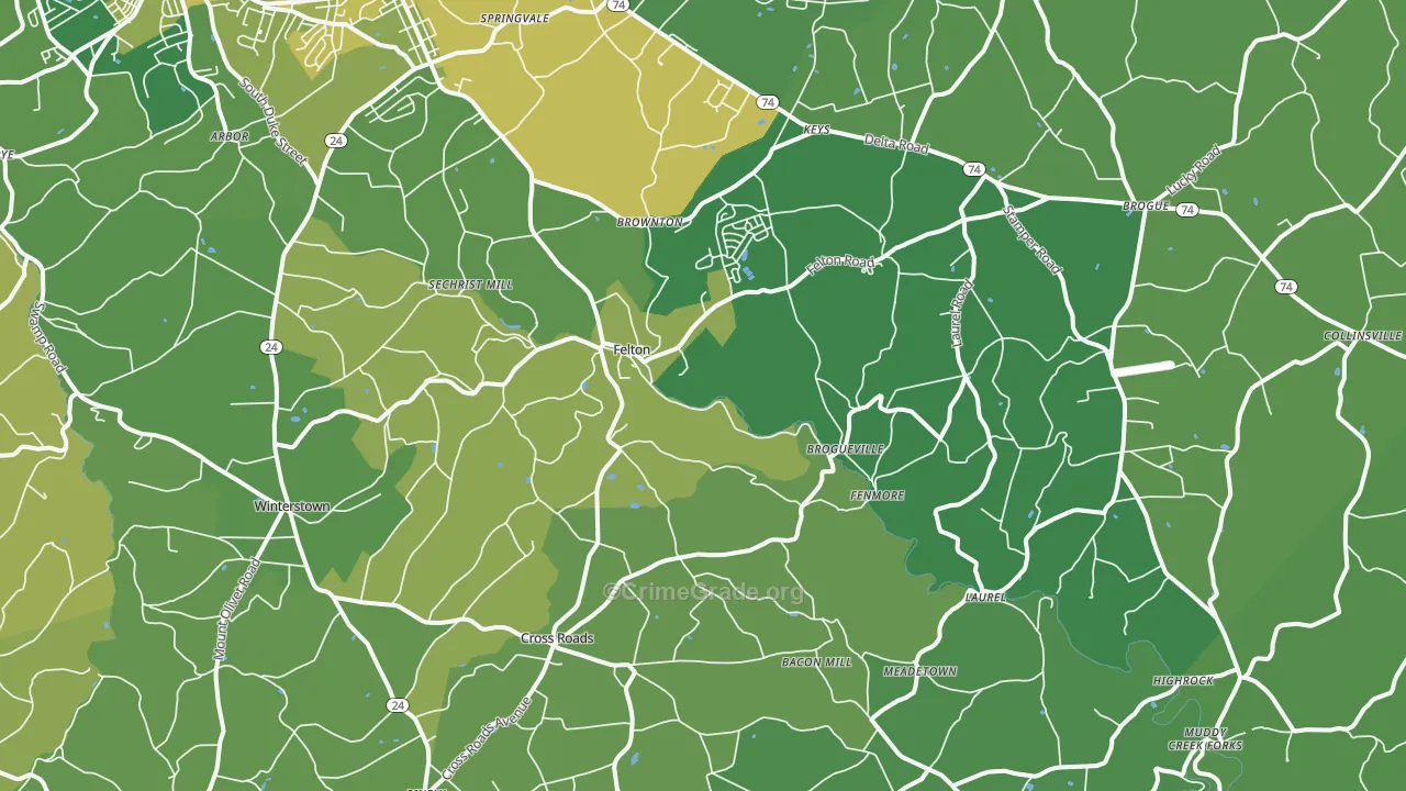 17322, PA Map of Vehicle Theft Rates