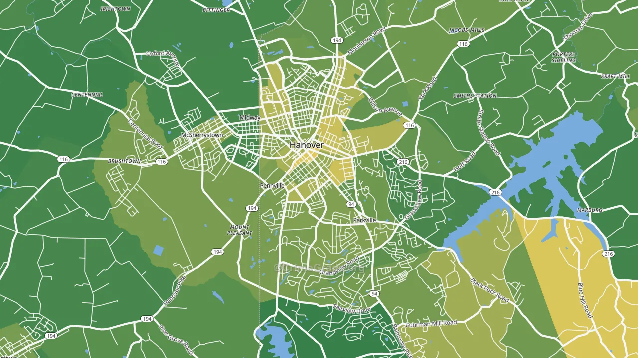 17331, PA Map of Vehicle Theft Rates