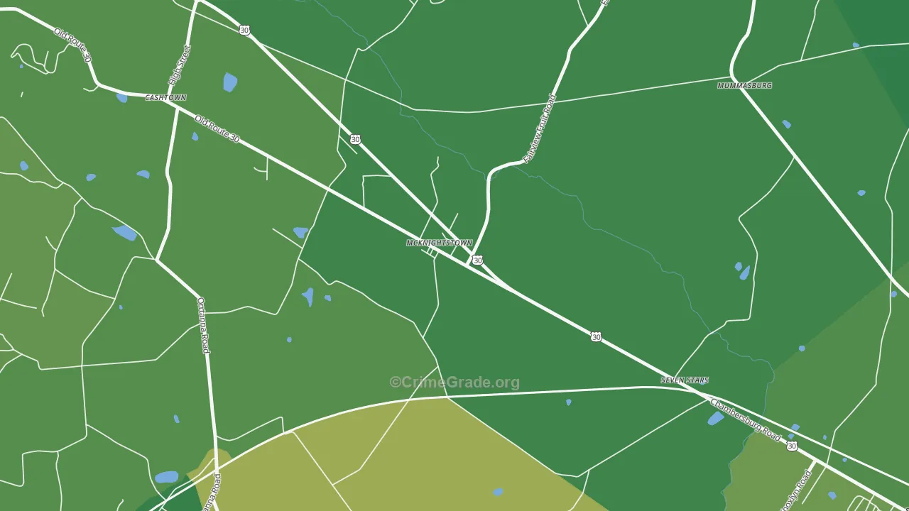 17343, PA Map of Vehicle Theft Rates