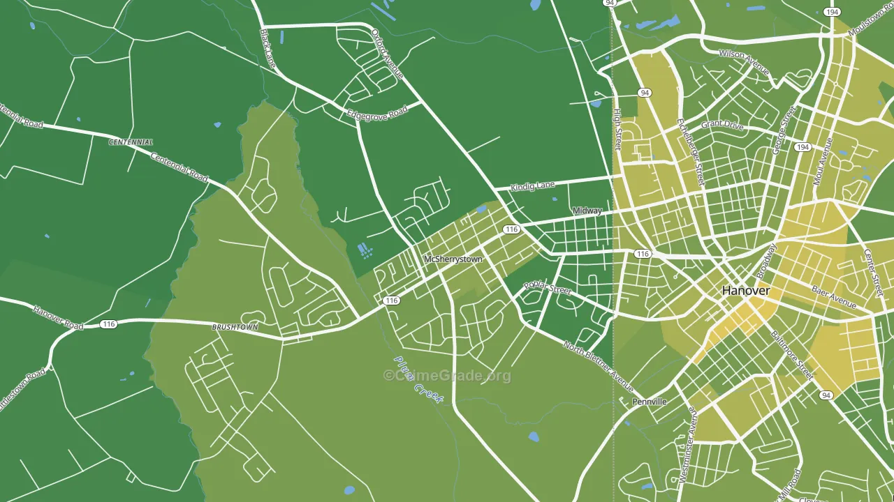 17344, PA Map of Vehicle Theft Rates
