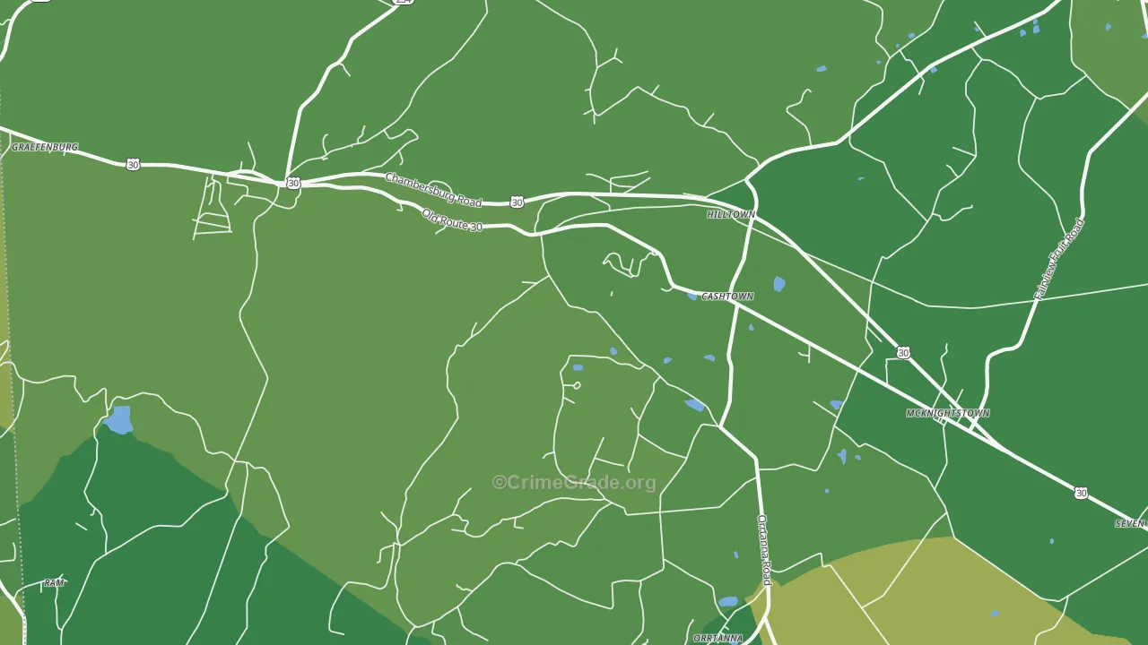 17353, PA Map of Vehicle Theft Rates