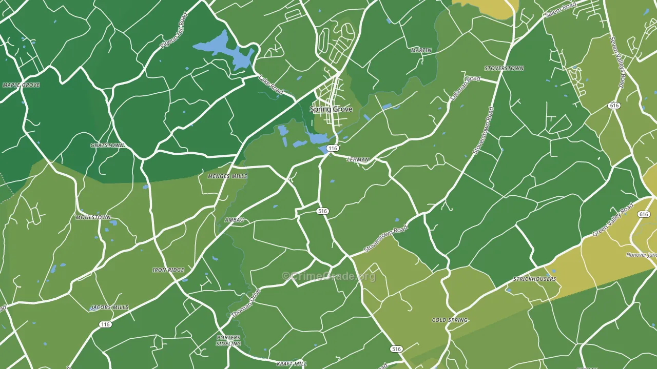 17362, PA Map of Vehicle Theft Rates