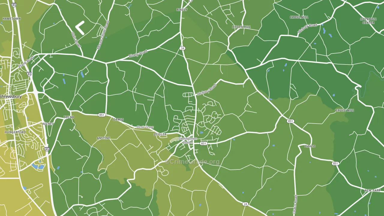 17363, PA Map of Vehicle Theft Rates