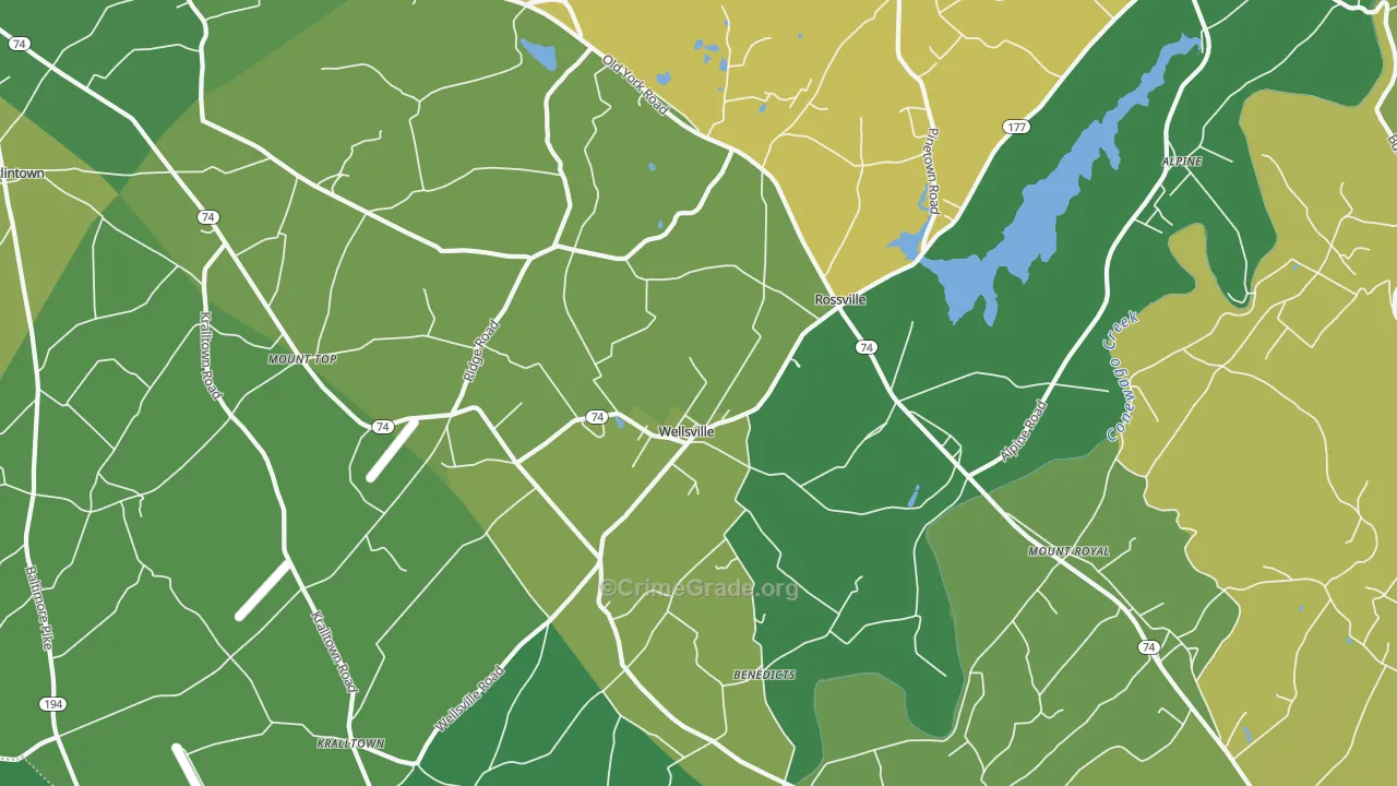 17365, PA Map of Vehicle Theft Rates